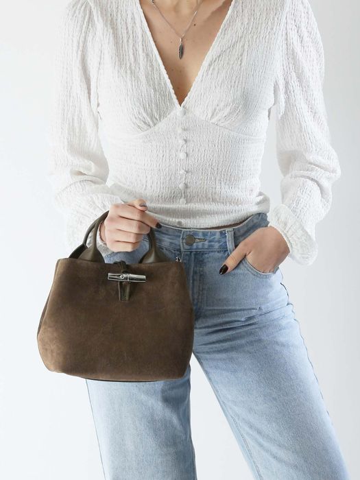 Longchamp Le roseau velvet Groen